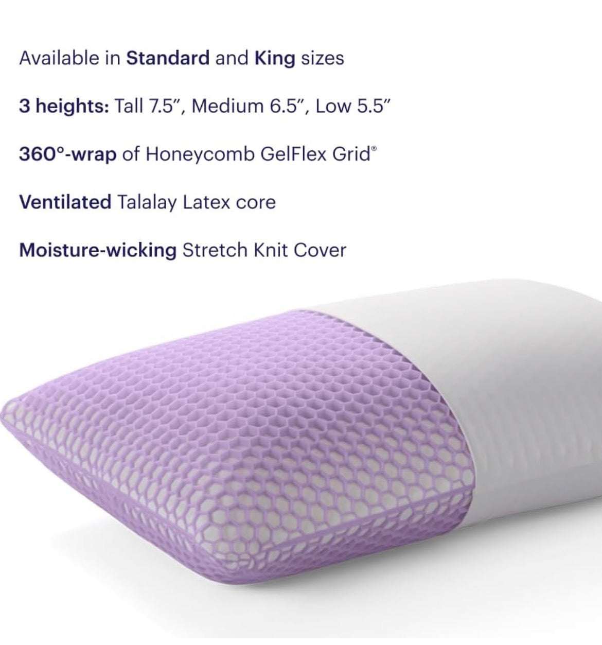 Lumalite™  Purple Neck Relief Pillow